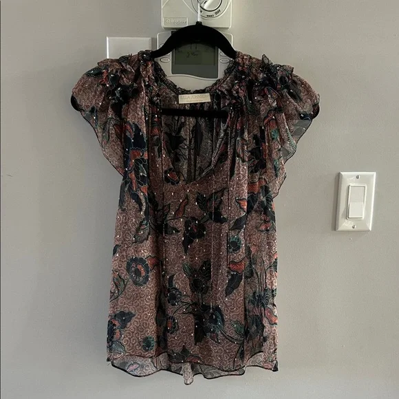 Ulla Johnson Marilyn Top Coral Floral - Picture 2 of 11